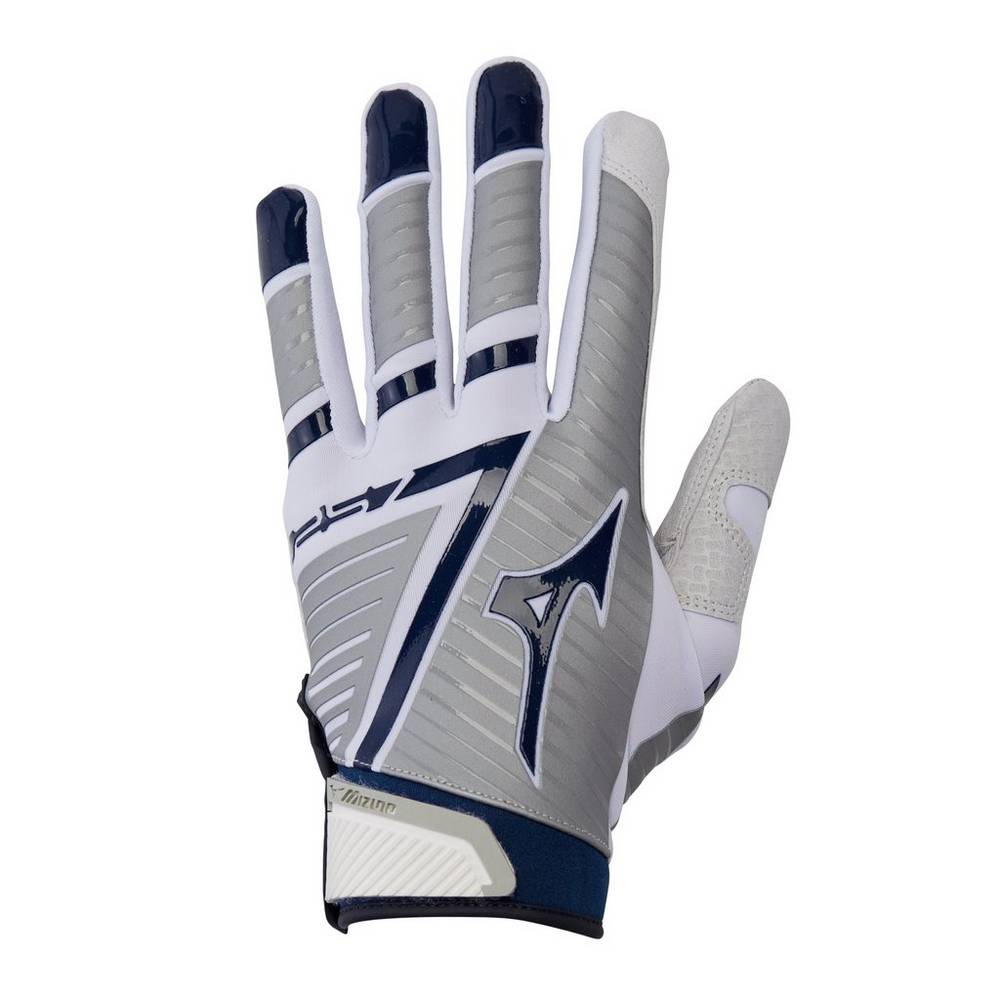 Luva Mizuno F-257 Softball Batting - Mulher - Branco/Azul Marinho - ACMQW3129